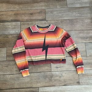 Aviator Nation Striped Cropped Sweater size Small